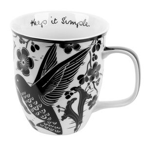 Karma boho 12oz ceramic mug-“Keep it Simple.”/hummingbird artwork-NWT